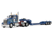 Kenworth W900L Day Cab and Fontaine Magnitude Lowboy Trailer "Sid Kamp" Blue and Light Blue Two-Tone 1/64 Diecast Model by DCP/First Gear image 2