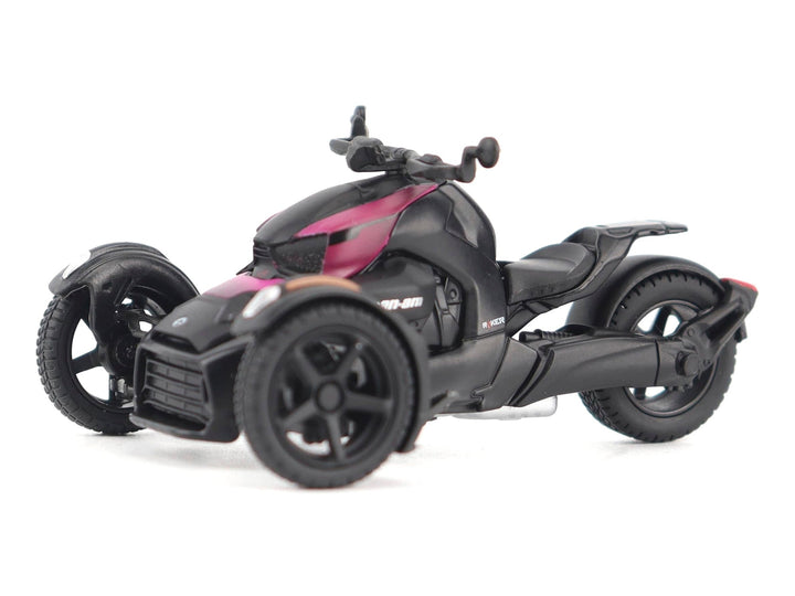 Can-Am Ryker 3-Wheel Motorcycle Pink Punk and Black with Driver Figure 1/32 Diecast Model by BRP Models image 2