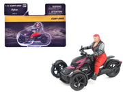 Can-Am Ryker 3-Wheel Motorcycle Pink Punk and Black with Driver Figure 1/32 Diecast Model by BRP Models image 5
