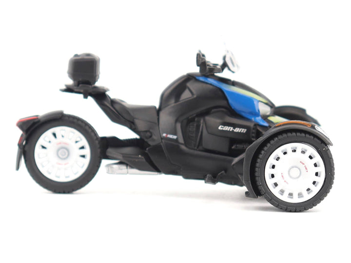Can-Am Ryker Rally 3-Wheel Motorcycle Galactic Blue and Black 1/32 Diecast Model by BRP Models image 2
