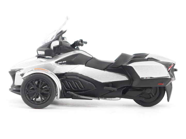 Can-Am Spyder RT 3-Wheel Motorcycle Hyper Silver Metallic with Driver Figure 1/32 Diecast Model by BRP Models image 2