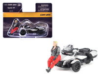Can-Am Spyder RT 3-Wheel Motorcycle Hyper Silver Metallic with Driver Figure 1/32 Diecast Model by BRP Models image 4