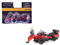 Can-Am Spyder RT Limited 3-Wheel Motorcycle Deep Marsala Red Metallic with Driver Figure 1/32 Diecast Model by BRP Models image 4