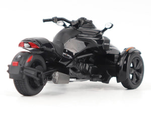 Can-Am Spyder F3 3-Wheel Motorcycle Steel Black Metallic 1/32 Diecast Model by BRP Models