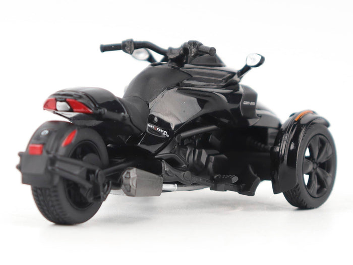 Can-Am Spyder F3 3-Wheel Motorcycle Steel Black Metallic 1/32 Diecast Model by BRP Models