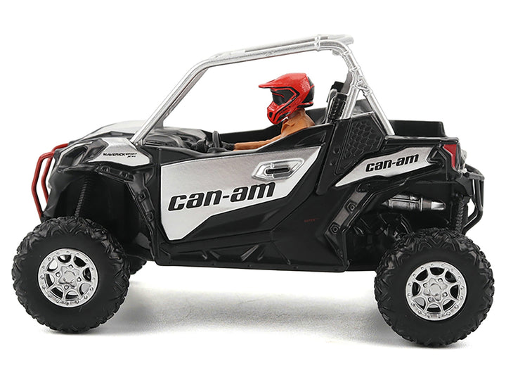 Can-Am Maverick Sport XXC 1000R Silver Metallic and Black with Driver Figure 1/32 Diecast Model by BRP Models image 2