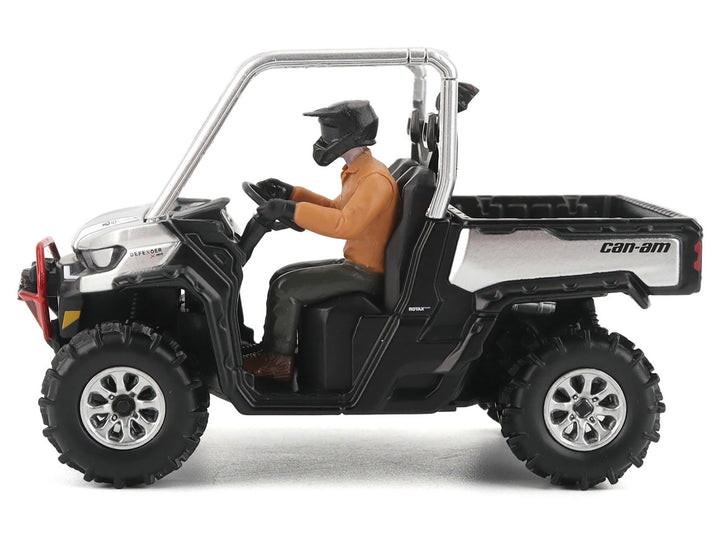 Can-Am Defender XMR Silver Metallic and Black with Driver Figure 1/32 Diecast Model by BRP Models image 2