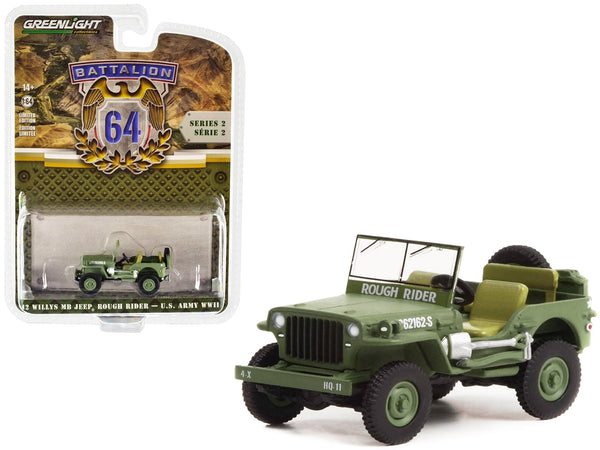 GreenLight 1942 Willys MB Jeep 20362162-S U.S. Army Rough Rider 1:64 61020A, product image 1