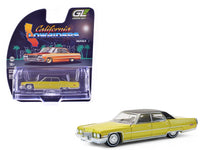 1971 Cadillac Sedan Deville Lowrider Gold Metallic with Black Top "California Lowriders" Series 7 1/64 Diecast Model Car by Greenlight