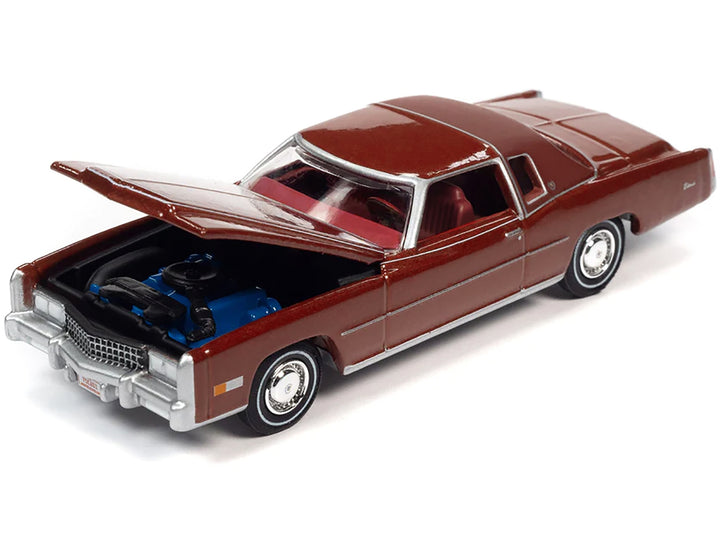 1975 Cadillac Eldorado Firethorn Red Metallic with Rear Section of Roof Matt Dark Red "Luxury Cruisers" Limited Edition to 14910 pieces Worldwide 1/64 Diecast Model Car by Auto World image 2