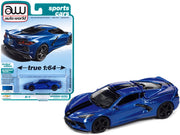 2020 Chevrolet Corvette Elkhart Lake Blue Metallic "Sports Cars" Limited Edition 1/64 Diecast Model Car by Auto World image 2