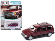 1985 Dodge Caravan Van Crimson Red and Black "Mighty Minivans" Series 1/64 Diecast Model Car by Auto World image 3