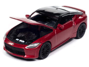 2023 Nissan Z Passion Red Metallic with Black Top "Import Legends" Series 1/64 Diecast Model Car by Auto World image 2