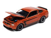 2012 Ford Mustang Boss 302 Competition Orange with Black Accents "Modern Muscle" Series 1/64 Diecast Model Car by Auto World image 2