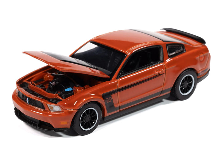 2012 Ford Mustang Boss 302 Competition Orange with Black Accents "Modern Muscle" Series 1/64 Diecast Model Car by Auto World image 2