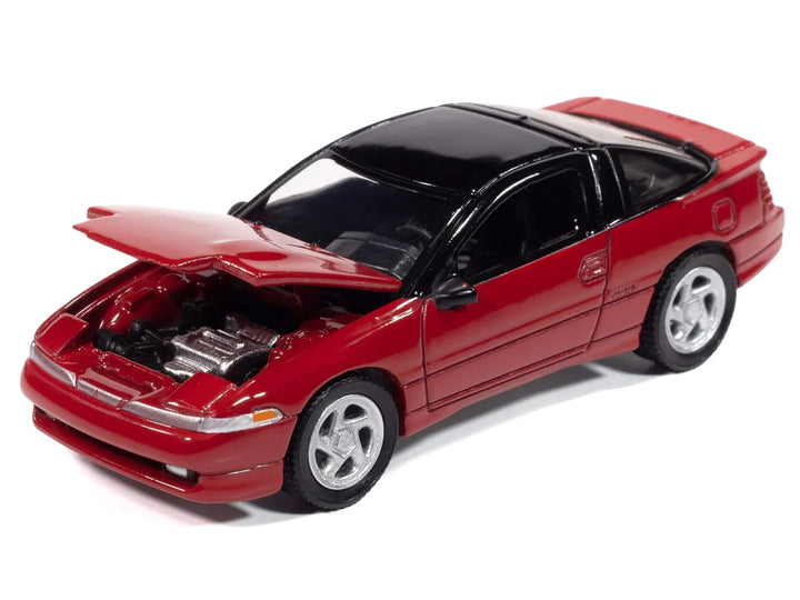1991 Mitsubishi Eclipse GSX Maranello Red with Black Top "Import Legends" Series 1/64 Diecast Model Car by Auto World image 2