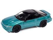 1991 Mitsubishi Eclipse GSX Tennessee Blue Metallic with Black Top "Import Legends" Series 1/64 Diecast Model Car by Auto World image 2