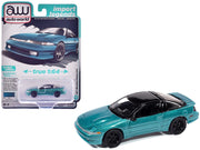 1991 Mitsubishi Eclipse GSX Tennessee Blue Metallic with Black Top "Import Legends" Series 1/64 Diecast Model Car by Auto World image 3