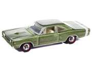 1968 Dodge Coronet R/T Medium Green Metallic with White Interior "Vintage Muscle" Series 1/64 Diecast Model Car by Auto World image 3