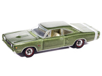 1968 Dodge Coronet R/T Medium Green Metallic with White Interior "Vintage Muscle" Series 1/64 Diecast Model Car by Auto World image 3