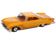 1961 Dodge Dart Phoenix Lowrider Mango Smoothie Metallic with Graphics and Orange Interior "Vintage Muscle" Series 1/64 Diecast Model Car by Auto World image 3