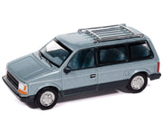 1987 Plymouth Voyager Van Ice Blue Metallic and Twilight Blue Metallic 2-Tone with Blue Interior "Mighty Minivans" Series 1/64 Diecast Model Car by Auto World image 3