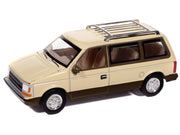 1987 Plymouth Voyager Van Light Cream and Golden Bronze Metallic 2-Tone "Mighty Minivans" Series 1/64 Diecast Model Car by Auto World image 3