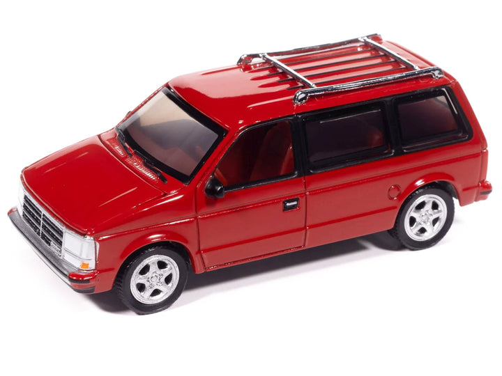 1989 Dodge Caravan Turbo Van Flash Red "Mighty Minivans" Series 1/64 Diecast Model Car by Auto World image 2