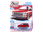 1989 Dodge Caravan Turbo Van Flash Red "Mighty Minivans" Series 1/64 Diecast Model Car by Auto World image 3