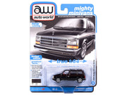 1989 Dodge Caravan Turbo Van Black with Red Stripes and Interior "Mighty Minivans" Series 1/64 Diecast Model Car by Auto World image 3
