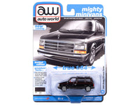 1989 Dodge Caravan Turbo Van Black with Red Stripes and Interior "Mighty Minivans" Series 1/64 Diecast Model Car by Auto World image 3