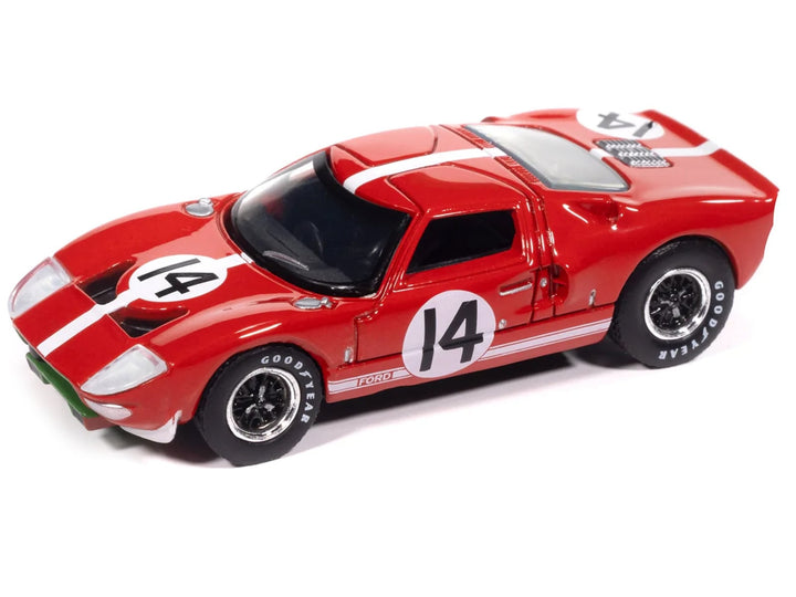 1965 Ford GT40 #14 Red with White Stripes "Vintage Muscle" Series 1/64 Diecast Model Car by Auto World image 2