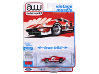 1965 Ford GT40 #14 Red with White Stripes "Vintage Muscle" Series 1/64 Diecast Model Car by Auto World image 3