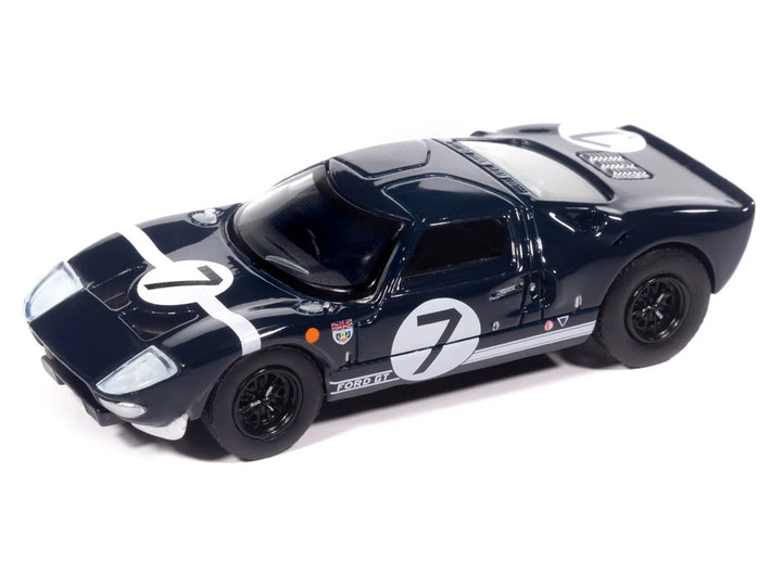 1965 Ford GT40 #7 Blue Black with White Stripes "Vintage Muscle" Series 1/64 Diecast Model Car by Auto World image 2