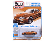 1998 Toyota Supra Sedona Sunset Bronze Metallic "Modern Muscle" Series 1/64 Diecast Model Car by Auto World image 3