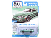 1998 Toyota Supra Caribbean Green Metallic "Modern Muscle" Series 1/64 Diecast Model Car by Auto World image 3