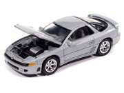1993 Mitsubishi 3000GT VR-4 Zurich White Silver Metallic "Import Legends" Series 1/64 Diecast Model Car by Auto World image 3