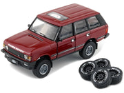 Land Rover Range Rover Classic LSE RHD (Right Hand Drive) Red with Sunroof with Extra Wheels 1/64 Diecast Model Car by BM Creations image 4
