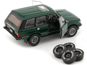 Land Rover Range Rover Classic LSE RHD (Right Hand Drive) Green with Sunroof with Extra Wheels 1/64 Diecast Model Car by BM Creations image 2
