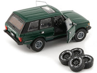 Land Rover Range Rover Classic LSE RHD (Right Hand Drive) Green with Sunroof with Extra Wheels 1/64 Diecast Model Car by BM Creations image 2