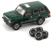 Land Rover Range Rover Classic LSE RHD (Right Hand Drive) Green with Sunroof with Extra Wheels 1/64 Diecast Model Car by BM Creations image 3