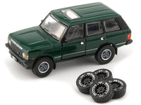 Land Rover Range Rover Classic LSE RHD (Right Hand Drive) Green with Sunroof with Extra Wheels 1/64 Diecast Model Car by BM Creations image 3