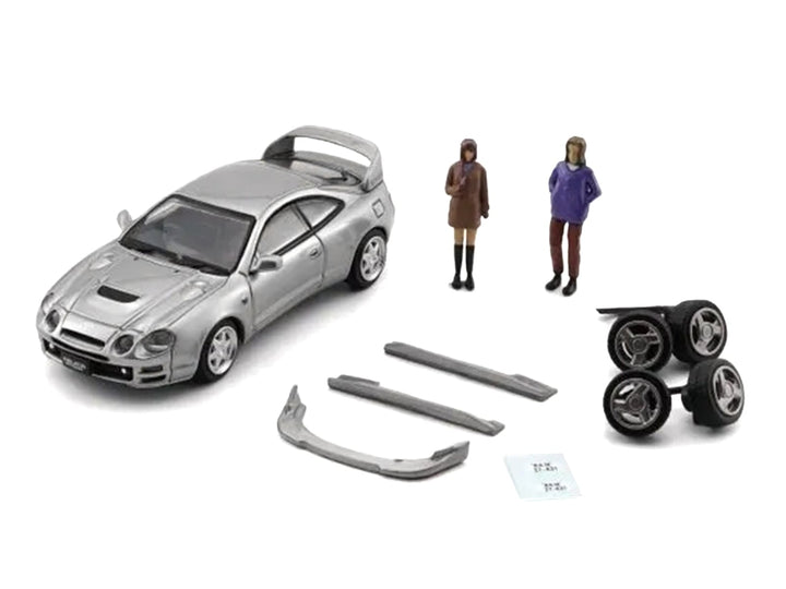 Toyota Celica GT-Four RHD (Right Hand Drive) ID Silver Metallic with 2 Figures and Accessories 1/64 Diecast Model Car by BM Creations image 2
