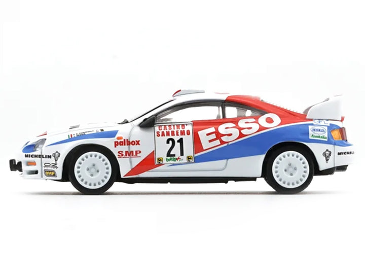 Toyota Celica GT-Four #21 Gilberto Pianezzola - Loris Roggia "Rallye Sanremo - Rallye d'Italia" (1996) with Extra Wheels 1/64 Diecast Model Car by BM Creations image 2