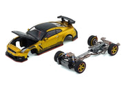 Nissan "Top Secret" GT-R (R35) RHD (Right Hand Drive) Gold Metallic with Carbon Hood and Top "Tokyo Auto Salon 2026" 1/64 Diecast Model Car by BM Creations image 2