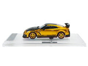 Nissan "Top Secret" GT-R (R35) RHD (Right Hand Drive) Gold Metallic with Carbon Hood and Top "Tokyo Auto Salon 2026" 1/64 Diecast Model Car by BM Creations image 3