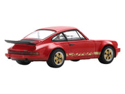 1974 Porsche 911 Carrera RS 3.0 Red with Gold Stripes 1/64 Model Car by Spark image 3