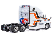 2018 Freightliner Cascadia Truck Tractor White with Black and Orange Stripes 1/64 Diecast Model by IXO Models image 3