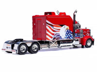 2002 Peterbilt 379 Custom Truck Tractor Red with Patriotic Graphics 1/64 Diecast Model by IXO Models image 3