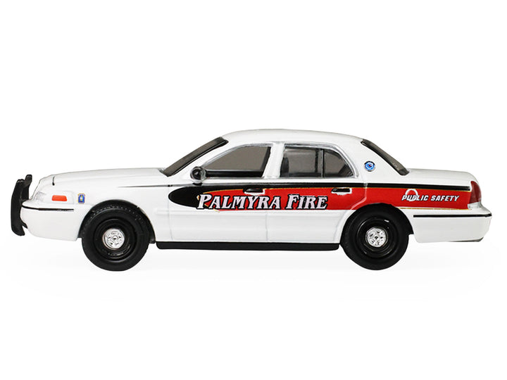 2011 Ford Crown Victoria "Palmyra Pennsylvania Citizen's Fire Company" White with Graphics "Fire & Rescue" Series #5 1/64 Diecast Model Car by Greenlight image 2